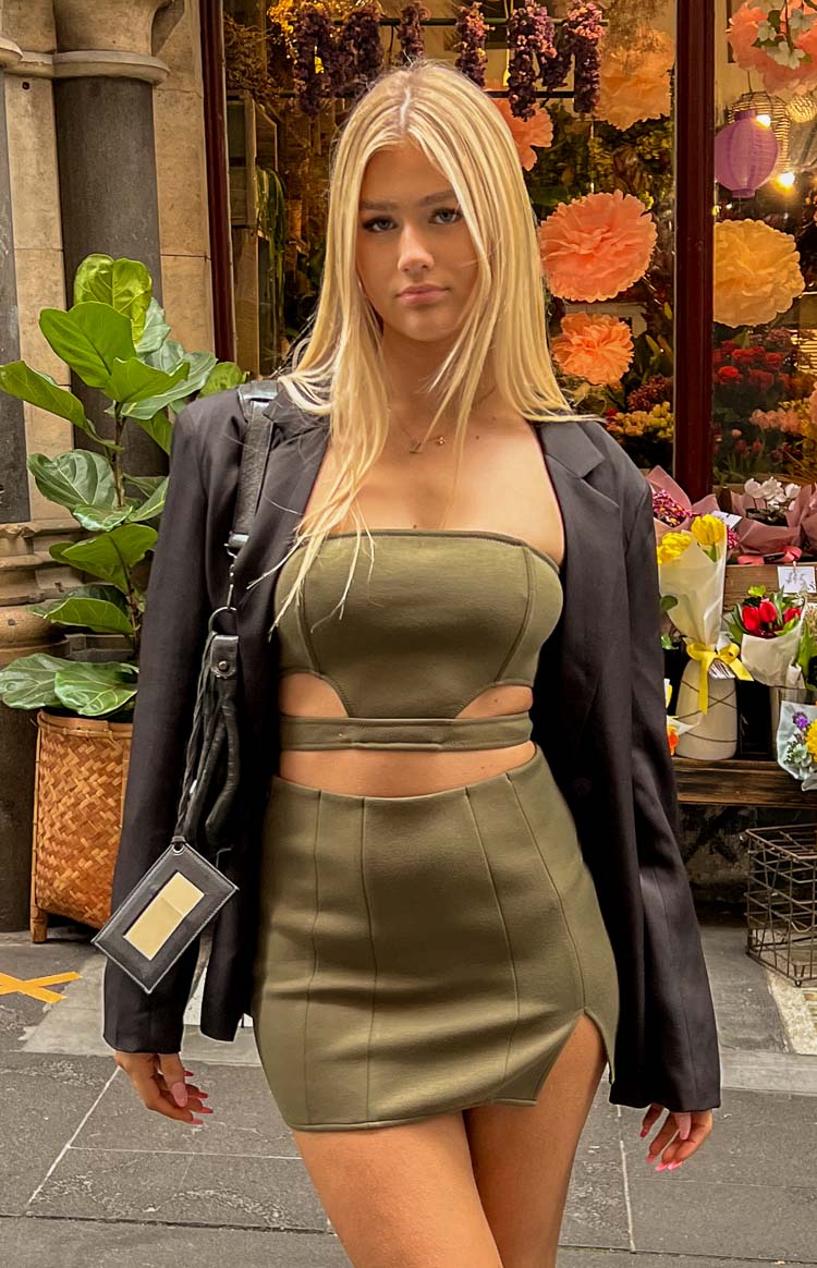 Emerson Green Strapless Crop Top Image
