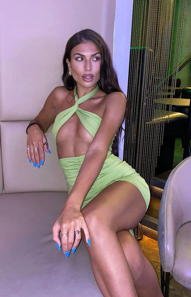 Mia Cross Neck Dress Green Image