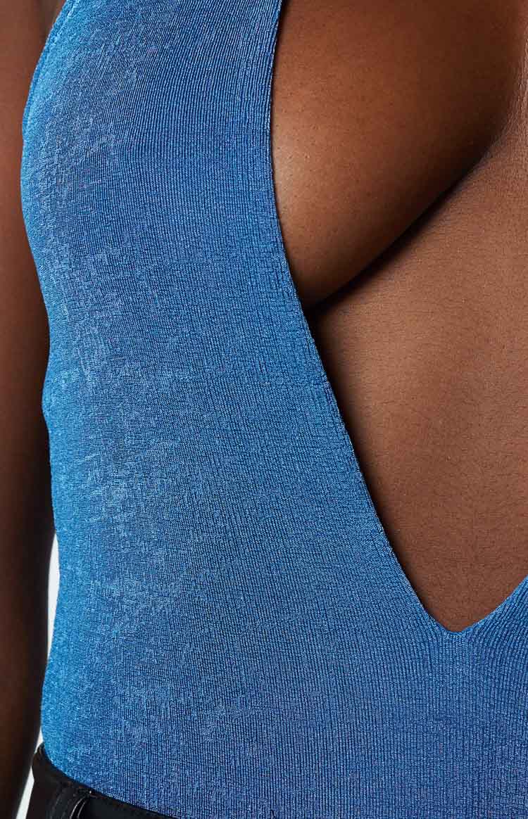 Erika Blue Halter Bodysuit Image