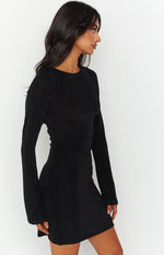 Florence Black Lace Up Mini Dress Image