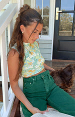 Flower Fields White Floral Knit Top Image