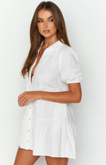 Frances White Linen Tiered Dress Image