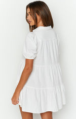 Frances White Linen Tiered Dress Image