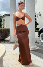 Gigi Brown Maxi Skirt Image