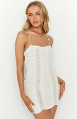 Haisley White Knitted Mini Dress Image