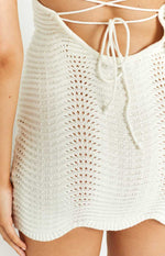 Haisley White Knitted Mini Dress Image