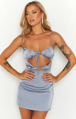 Hyacinth Blue Tie Mini Dress Image