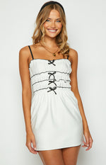 It Girl White Bow Mini Dress Image