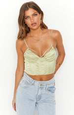 Jaid Green Corset Crop Top Image