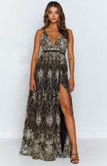 Jasmine Glitter Formal Dress Black Image