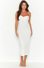 Jessica White Twist Front Midi Dress Image