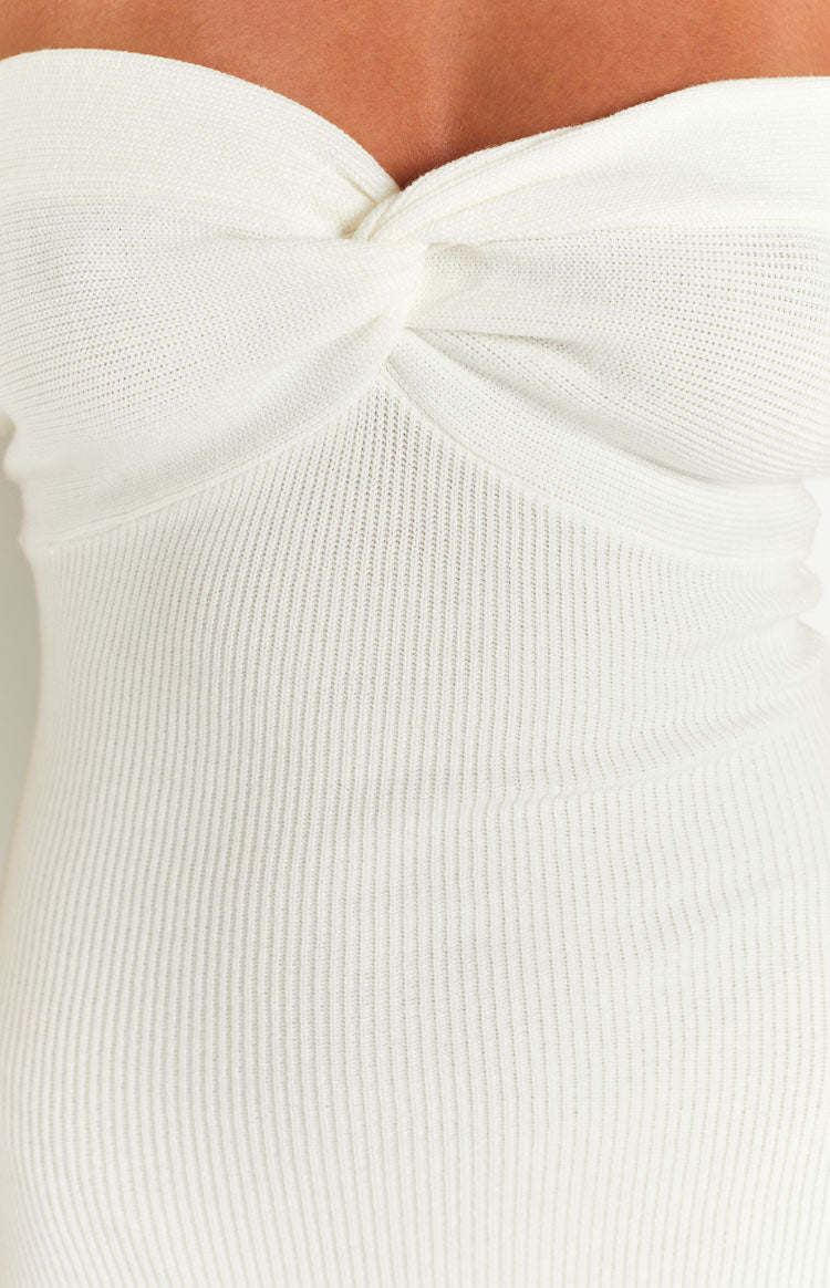 Jessica White Twist Front Midi Dress Image