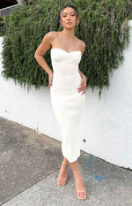 Jessica White Twist Front Midi Dress Image