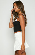 Junice Black Double Layered Crop Top Image