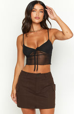 Kacie Chocolate Cargo Mini Skirt Image