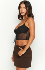 Kacie Chocolate Cargo Mini Skirt Image