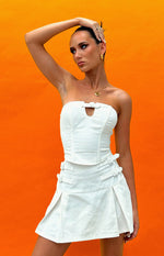 Karlee White Buckle Mini Skirt Image