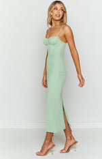 Long Island Green Midi Mesh Dress Image