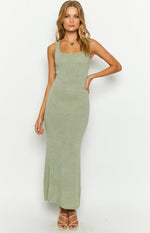 Lottie Khaki Knit Maxi Dress Image