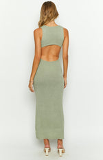 Lottie Khaki Knit Maxi Dress Image