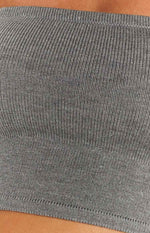 Maggie Grey Knitted Bandeau Crop Top Image