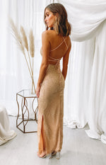 Manhattan Slip Formal Dress Gold Image
