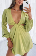 Mars Twist Mini Dress Green Image