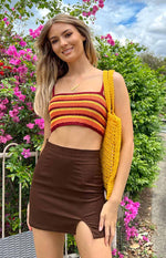 Nova Orange Crochet Top Image