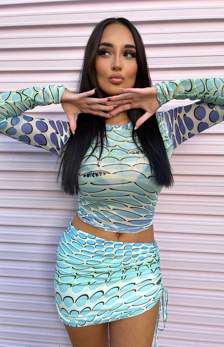 OMIGHTY The Warp Mini Skirt Blue Gradient Image