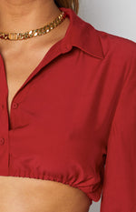 Saddle Up Crop Red Image