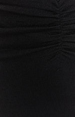 Sara Black Knit Midi Skirt Image