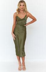 Schiffer Slip Midi Dress Khaki Image