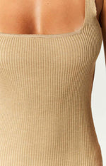 Shiloh Tan Knit Midi Dress Image