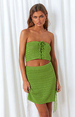 Sunny Green Crochet Mini Skirt Image