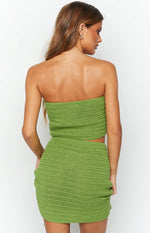 Sunny Green Crochet Mini Skirt Image