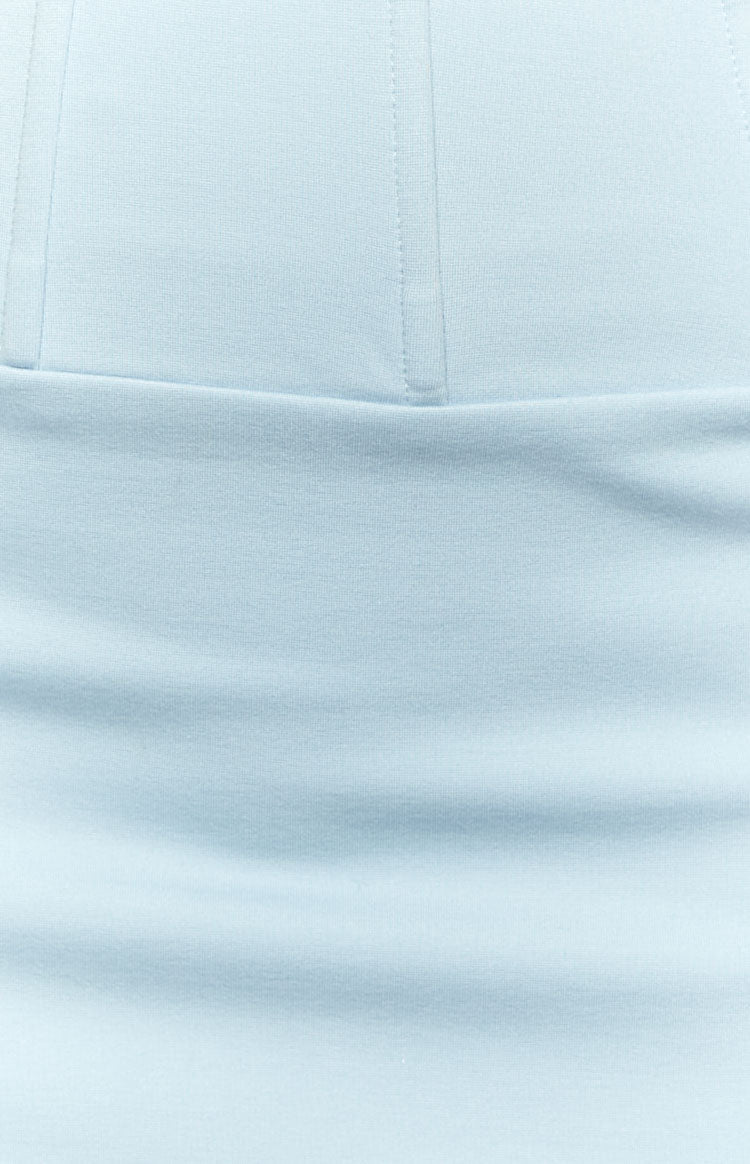 Talisha Baby Blue Corset Waist Mini Skirt Image