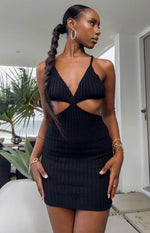 Toni Black Cut Out Mini Dress Image