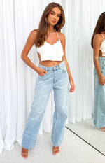 Tully White Lace Satin Top Image