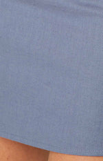Wyatt Steel Blue Mini Skirt Image