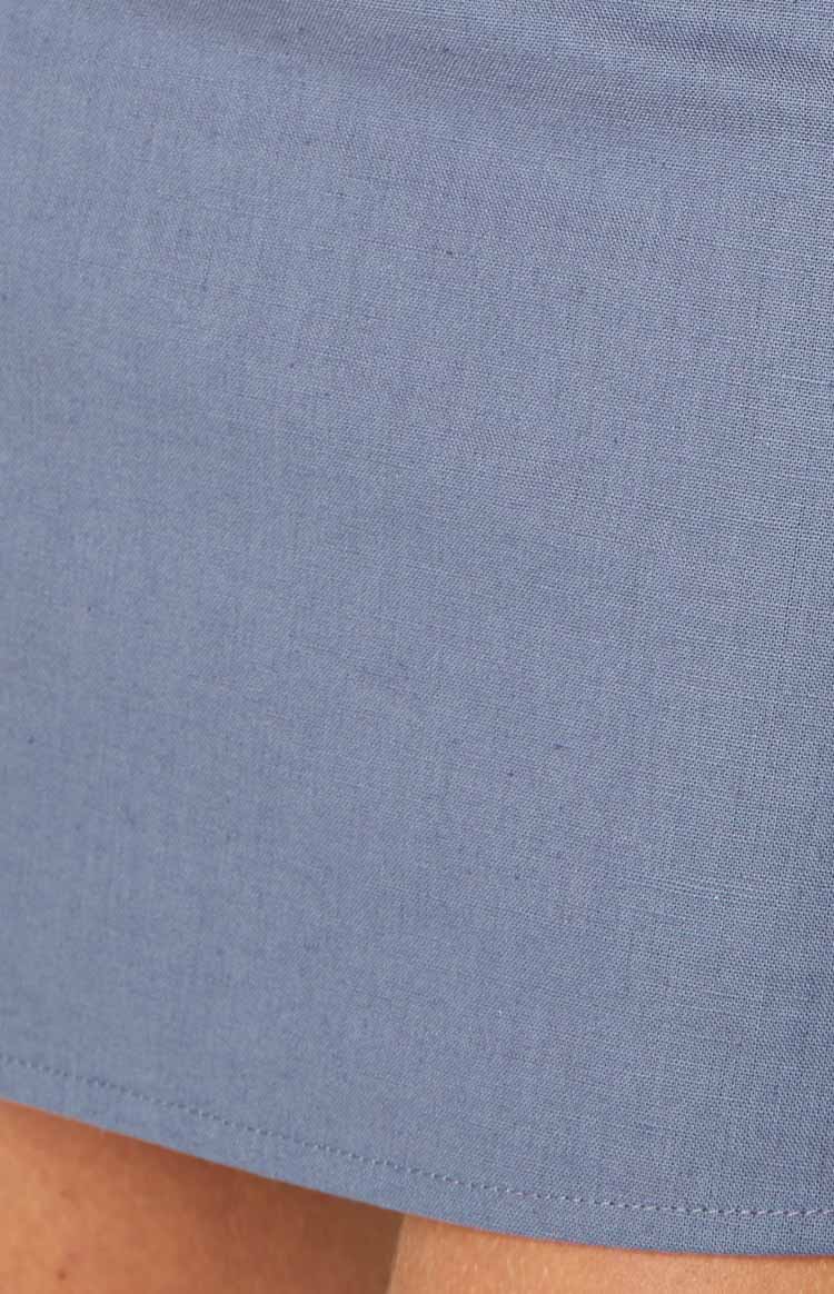 Wyatt Steel Blue Mini Skirt Image