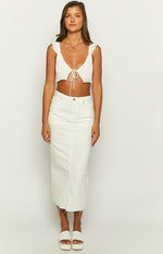 August White Plisse Crop Top Image