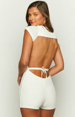 Conna White Playsuit Image