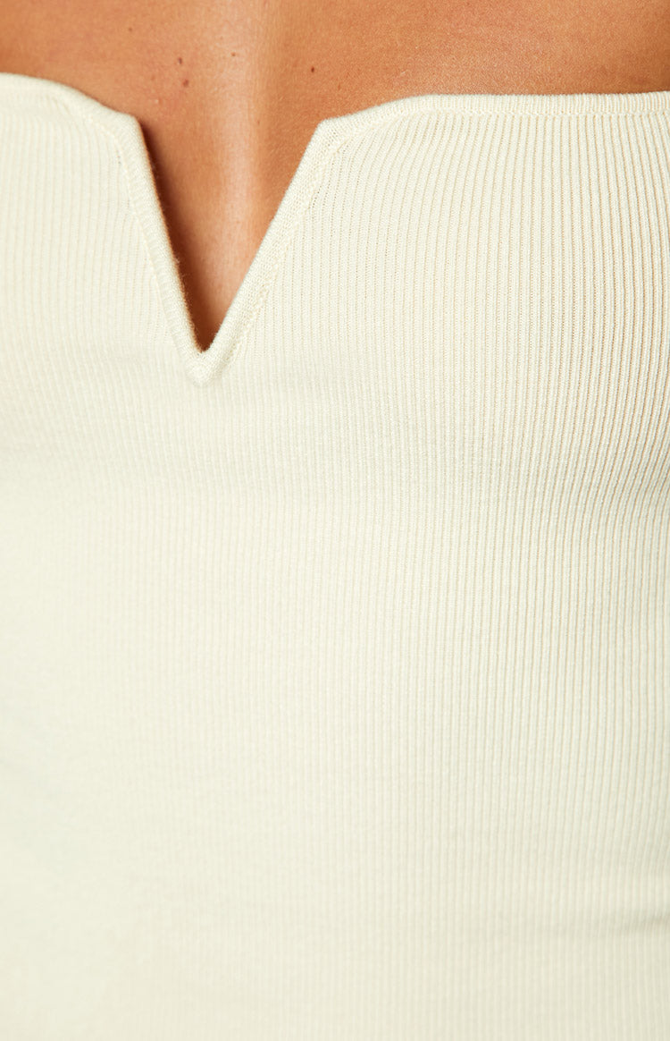Rue Cream Knit V-Tube Top Image