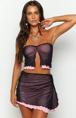 Taytum Black Mesh Tube Top Image