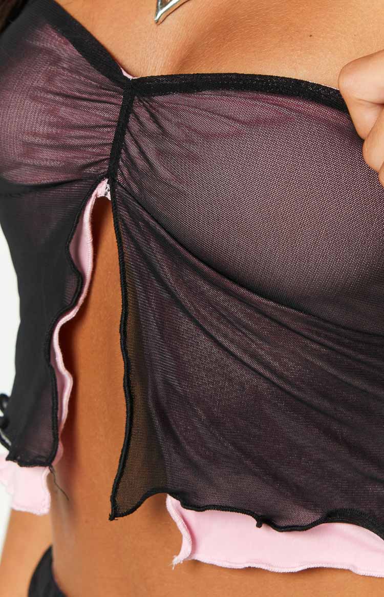 Taytum Black Mesh Tube Top Image